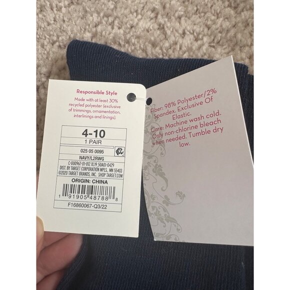 Xhilaration Knee-High Socks Navy Ladies‎ 4-10 Polyester & Spandex  New with Tags - Picture 4 of 6